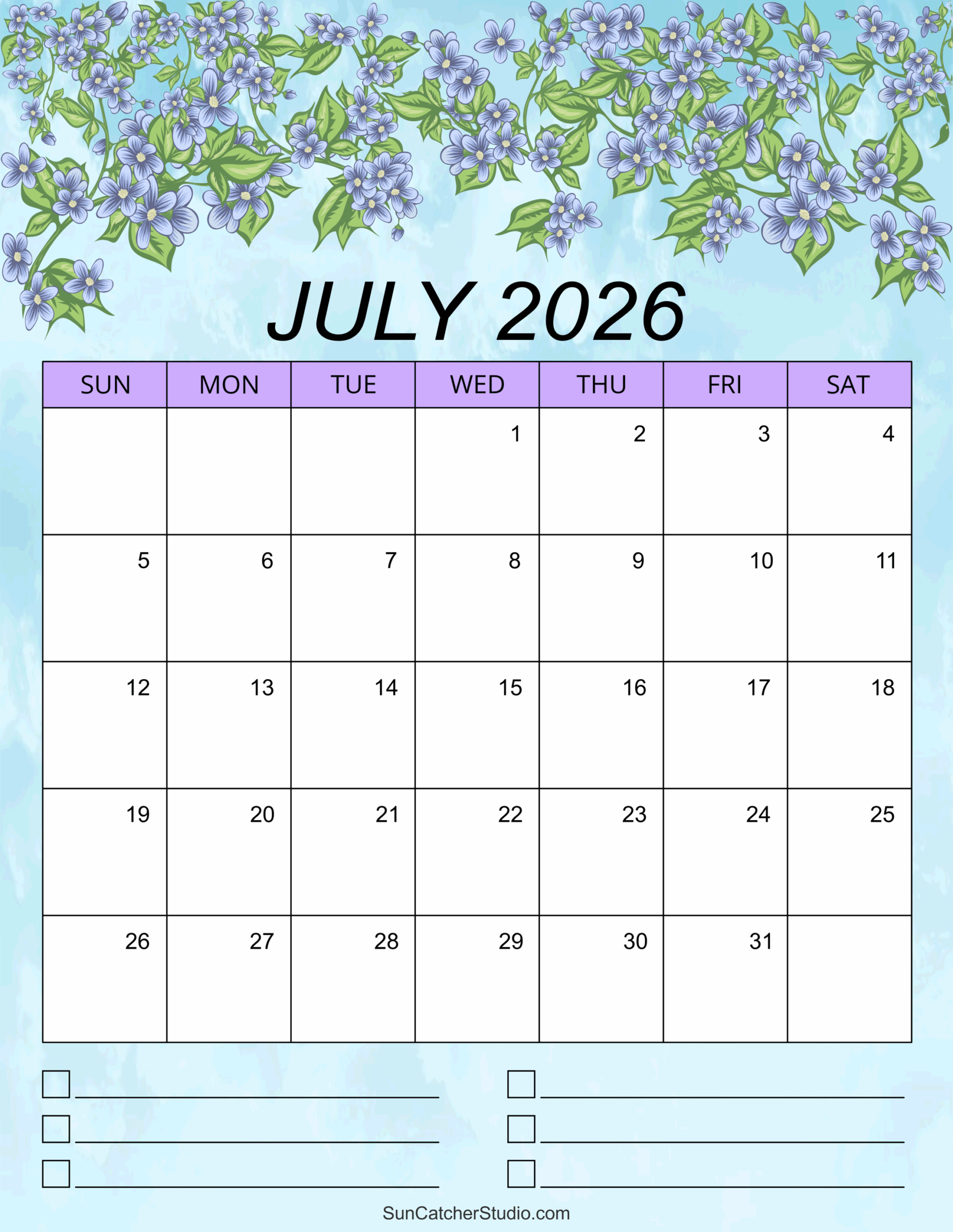 July 2026 Calendar Free Printable Free Printables Monograms Design Tools Patterns DIY Projects