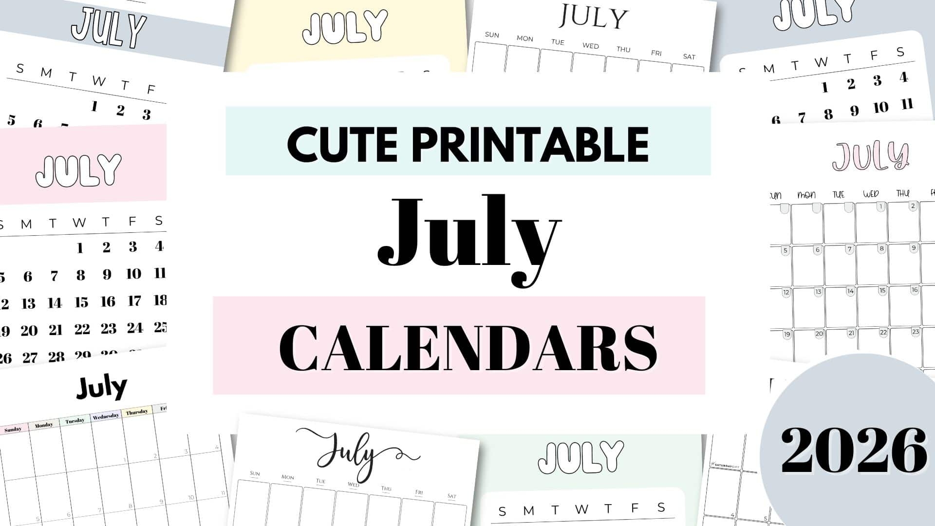 Printable July 2026 For Happy Planner