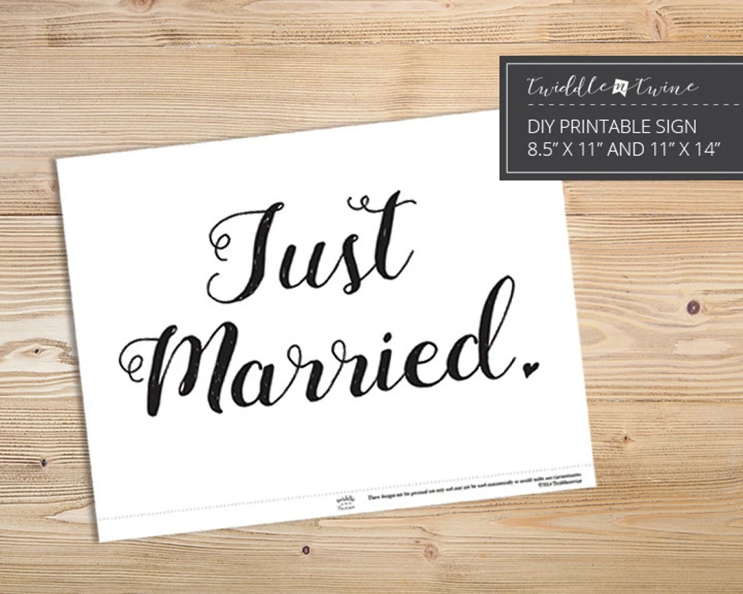 Printable Just Married Sign