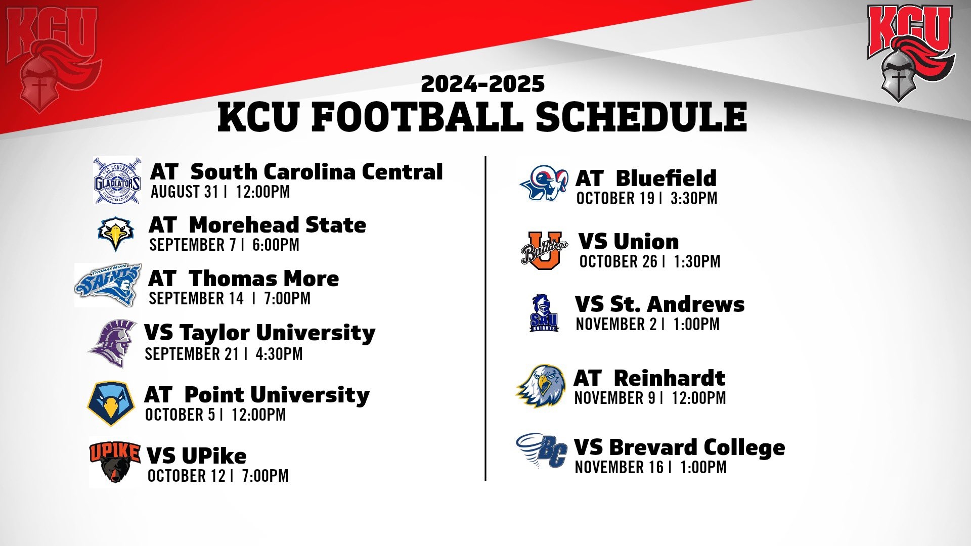 Ku Football Printable Schedule