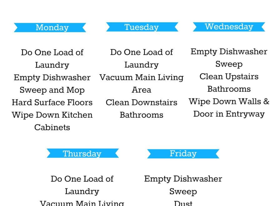Keep Your House Clean In Just 20 Minutes A Day FREE Printable Tastefully Frugal