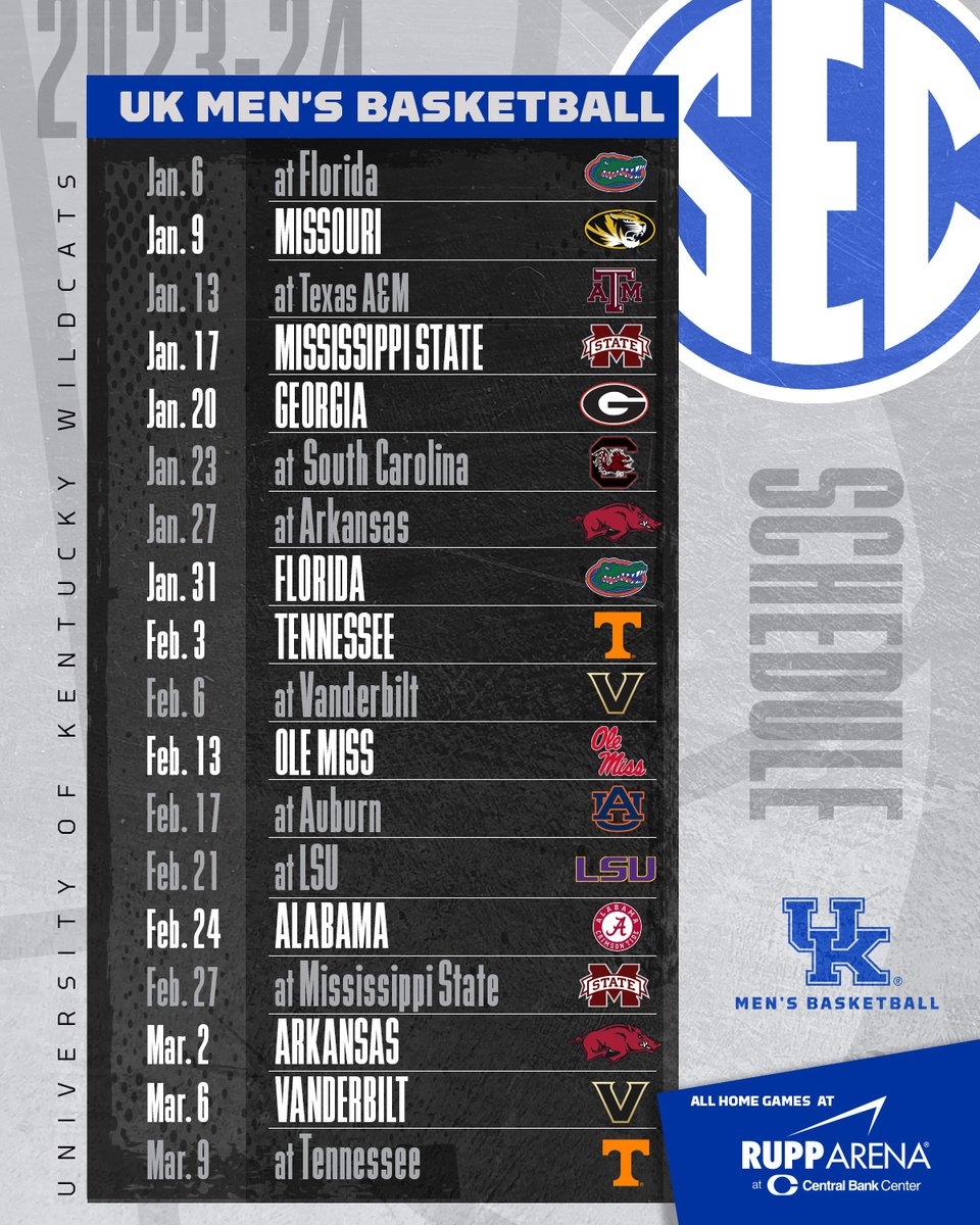 Uk Mens Basketball Schedule Printable