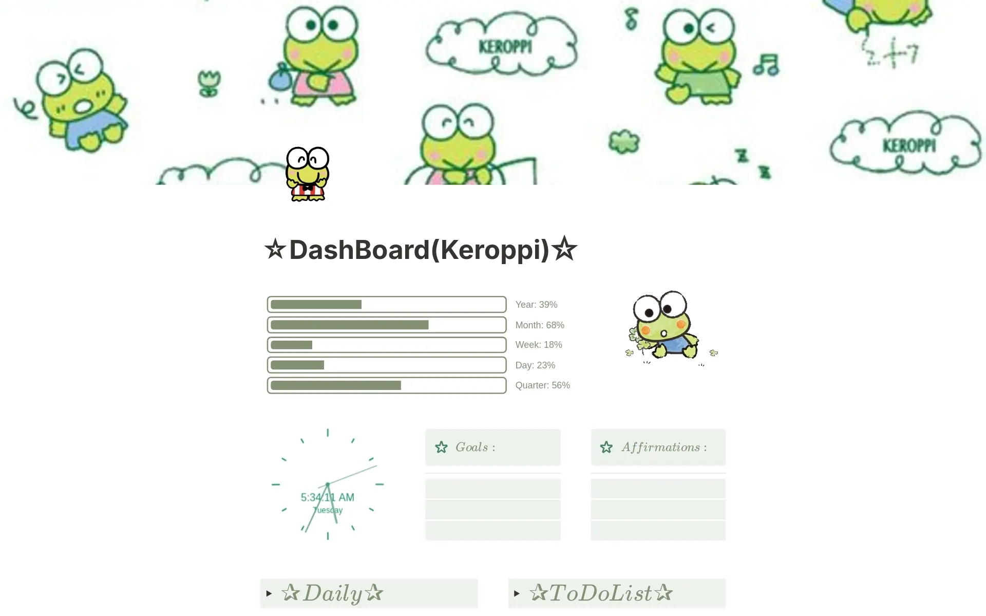 Keroppi Planner Template Notion Marketplace Keroppi Planner Template Notion Marketplace