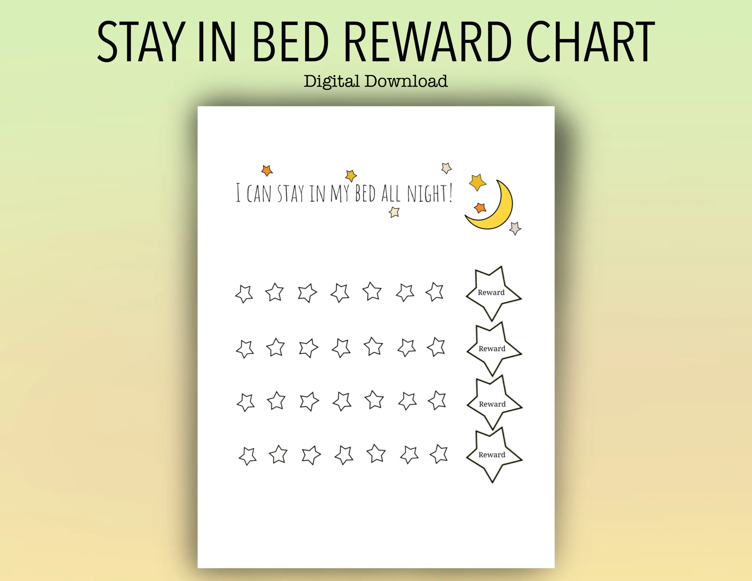 Go To Bed Sticker Chart Printable Go To Bed Sticker Chart Printable