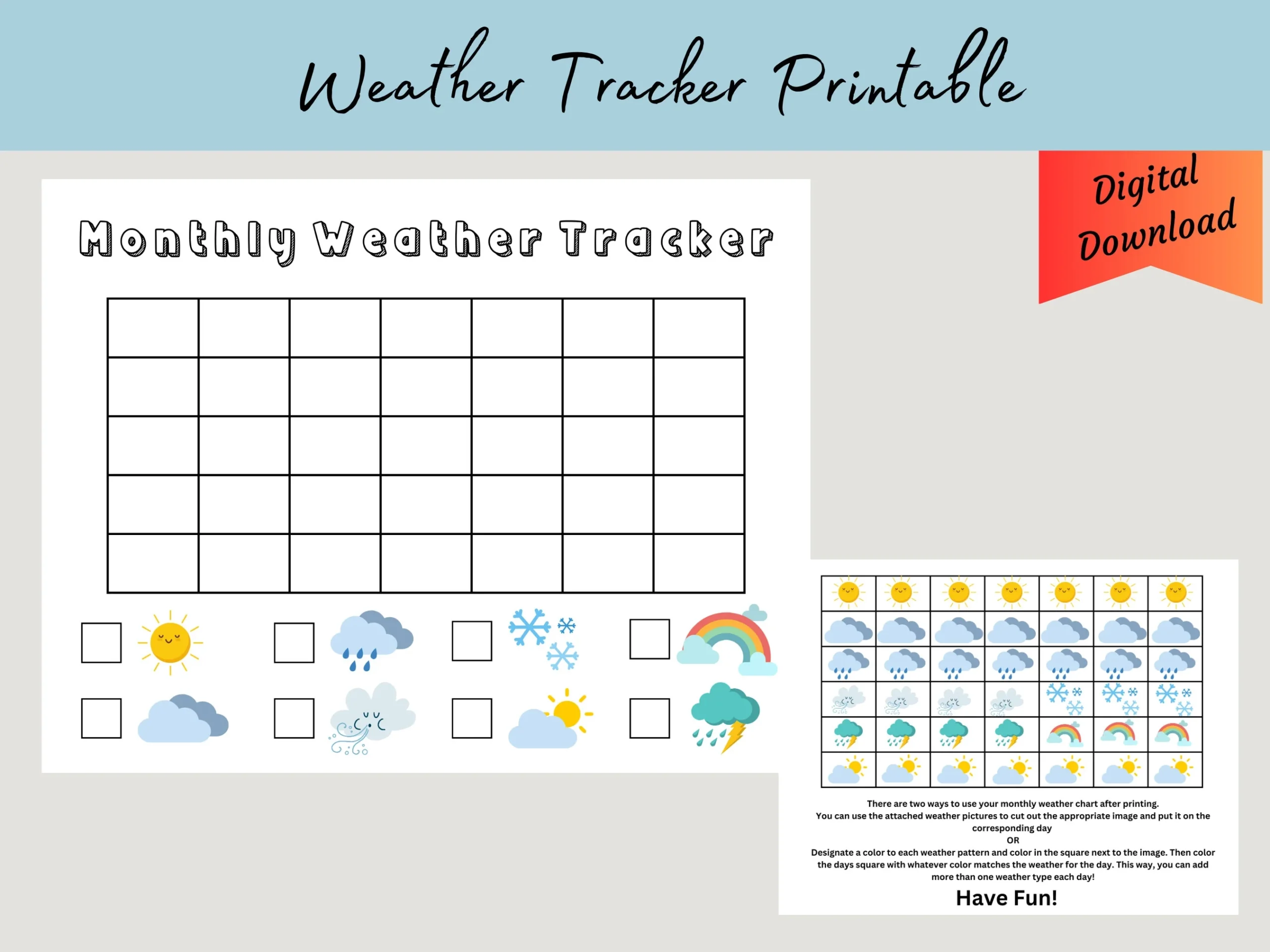 Printable Monthly Weather Chart