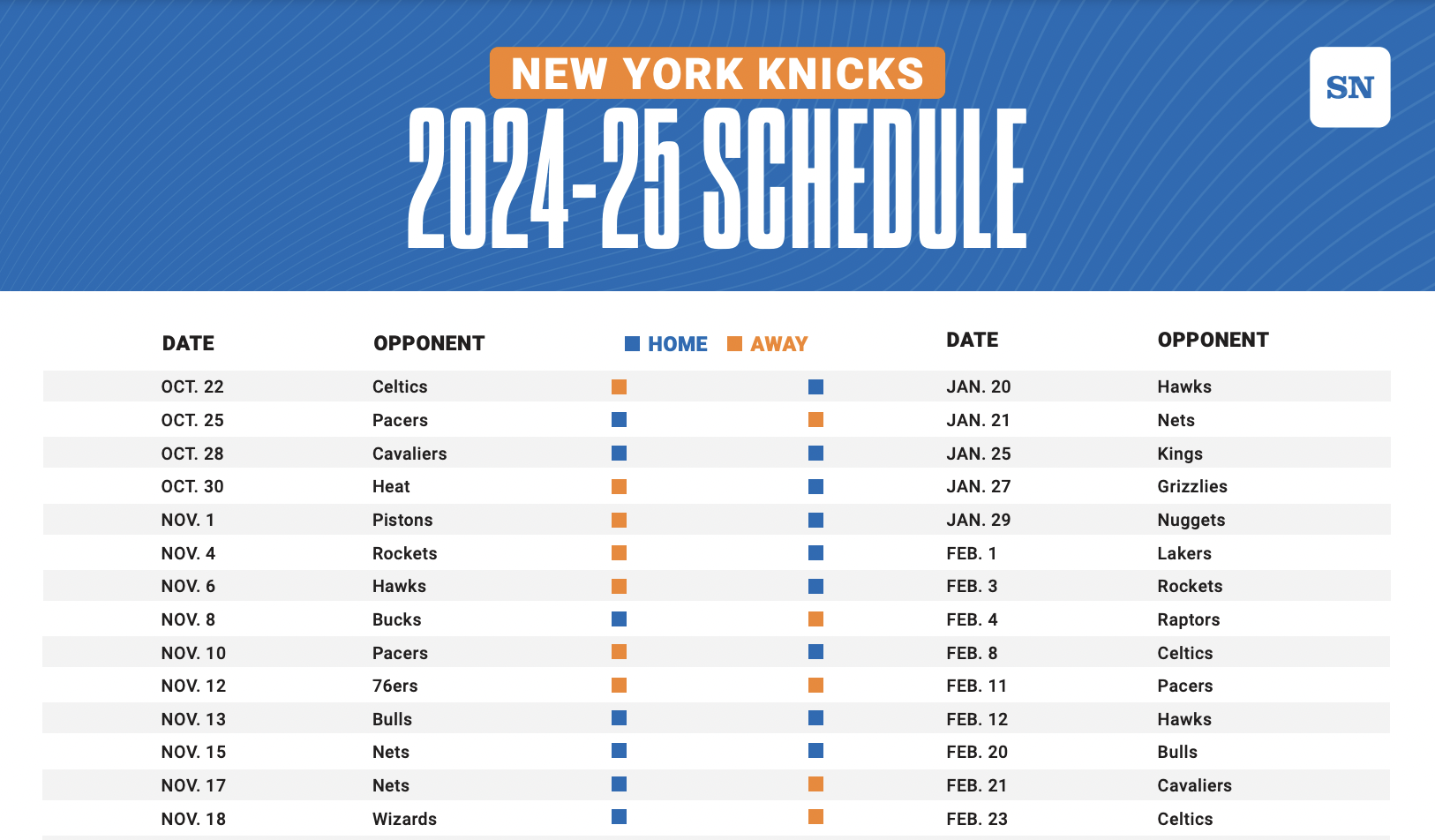 Knicks Printable Schedule 2024 25 Dates Times And Tickets For Every New York Basketball Game Sporting News