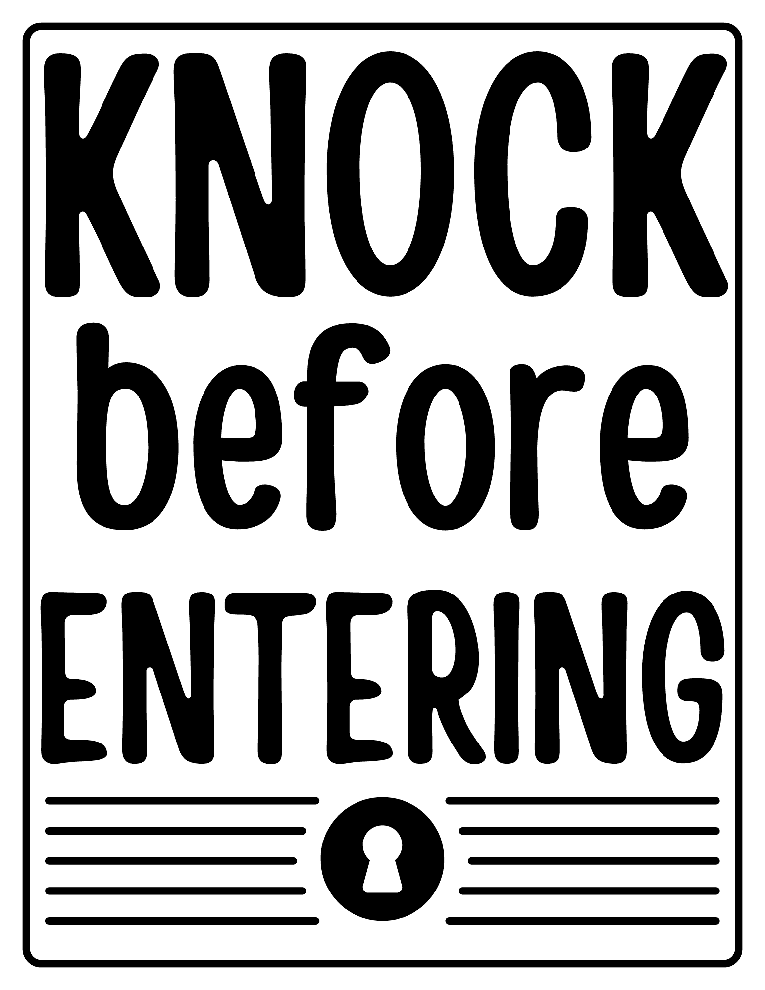 Knock Before Entering Printable Sign FREE PDF Knock Before Entering Printable Sign FREE PDF