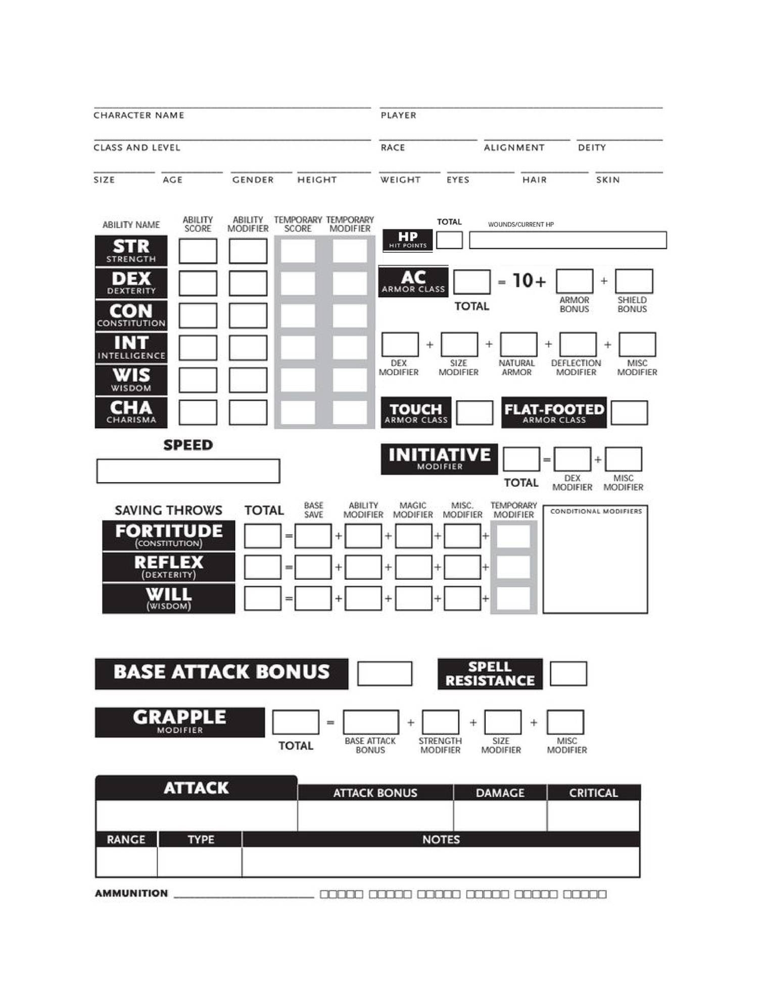 Large Print 3 5 Character Sheet pdf DocDroid