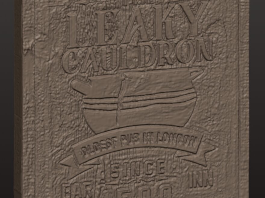 Leaky Cauldron Sign STL File For 3D Printing Cults