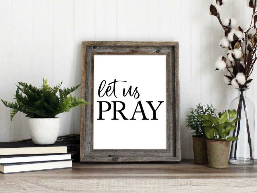Let Us Pray Wall Art Prayer Quote Print Dining Room Decor Printable Instant Download Etsy
