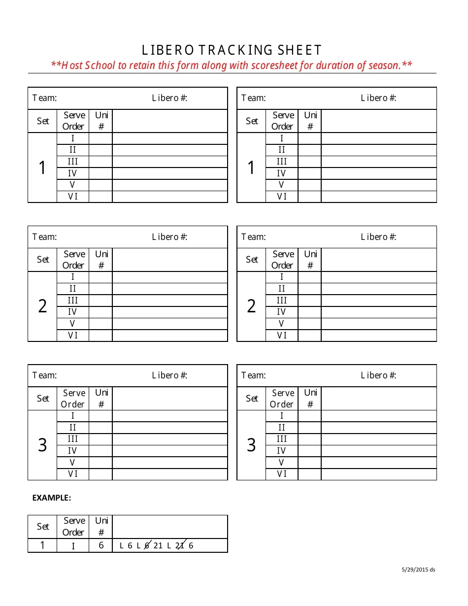 Libero Tracking Sheet Template Small Tables Download Printable PDF Templateroller