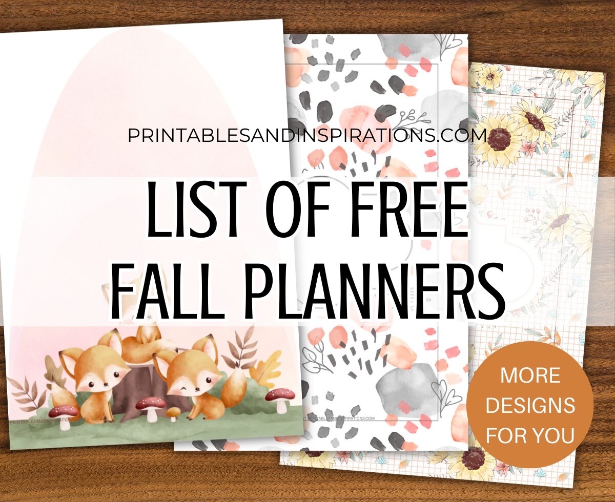 Free Fall Planner Printables