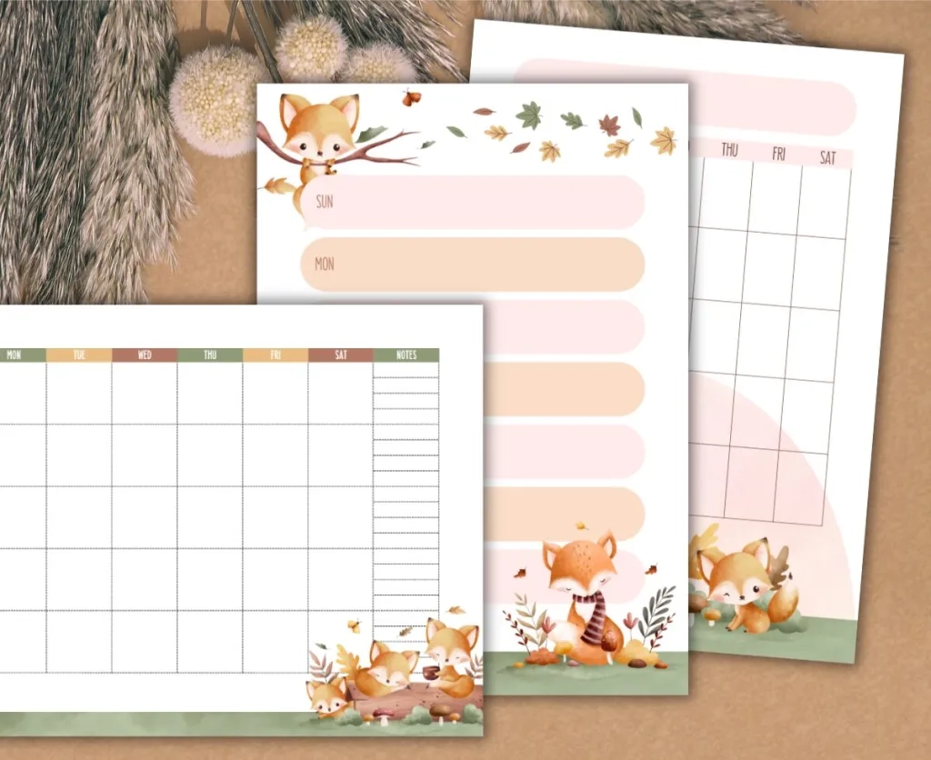 List Of Free Autumn Fall Planner Templates Printables And Inspirations