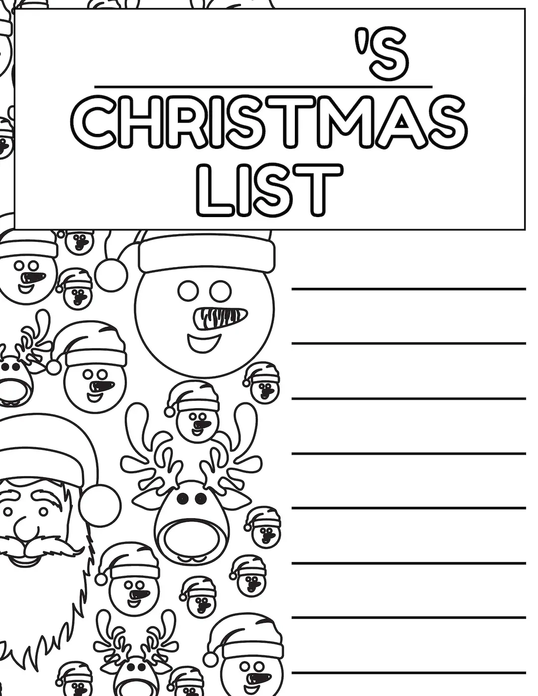 Lista De Desejos Para Colorir De Natal Para Crian as Lista De Presentes De Natal Do Papai Noel Para Crian as Etsy Portugal