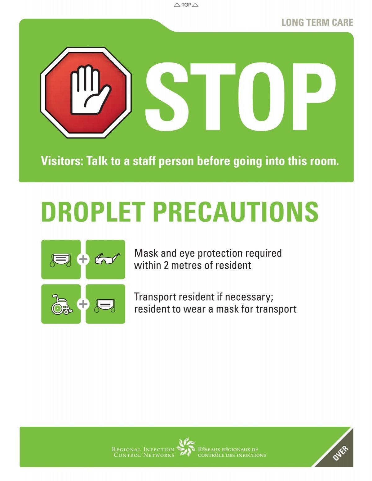 Droplet Precautions Printable Sign