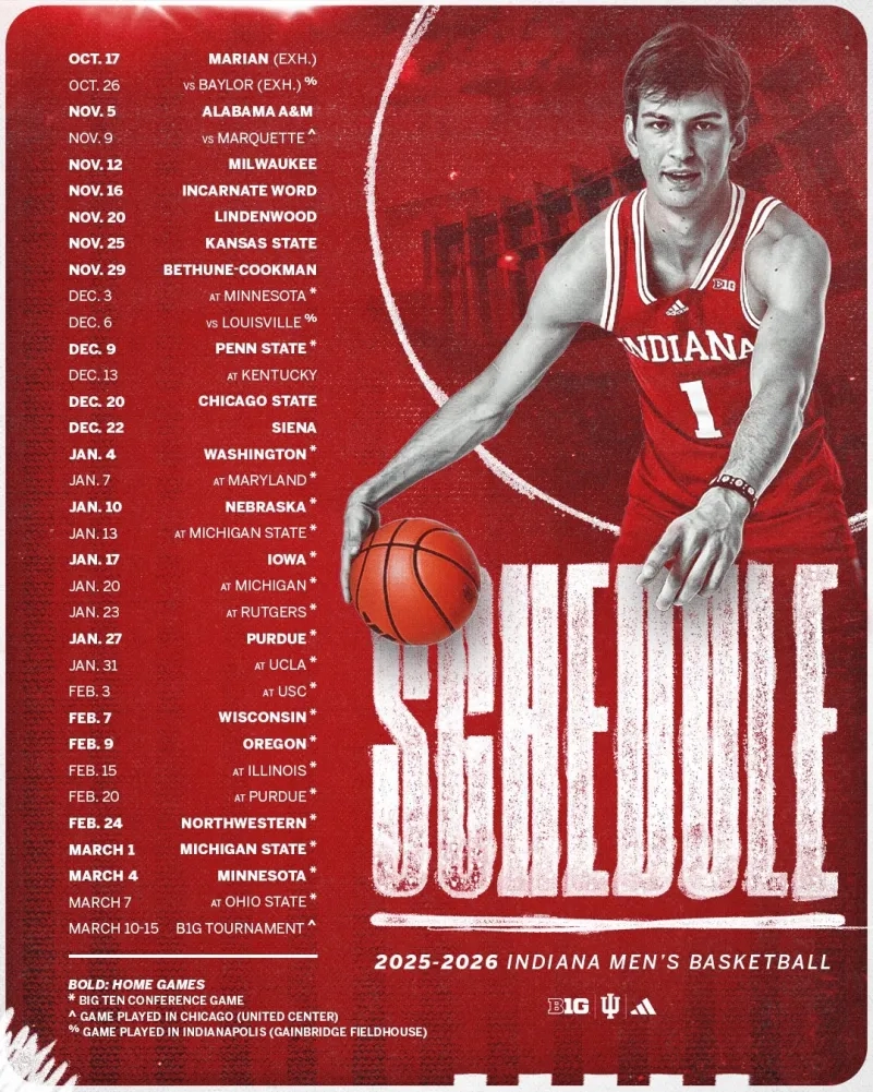 Indiana University Mens Basketball Printable Schedule Indiana University Mens Basketball Printable Schedule