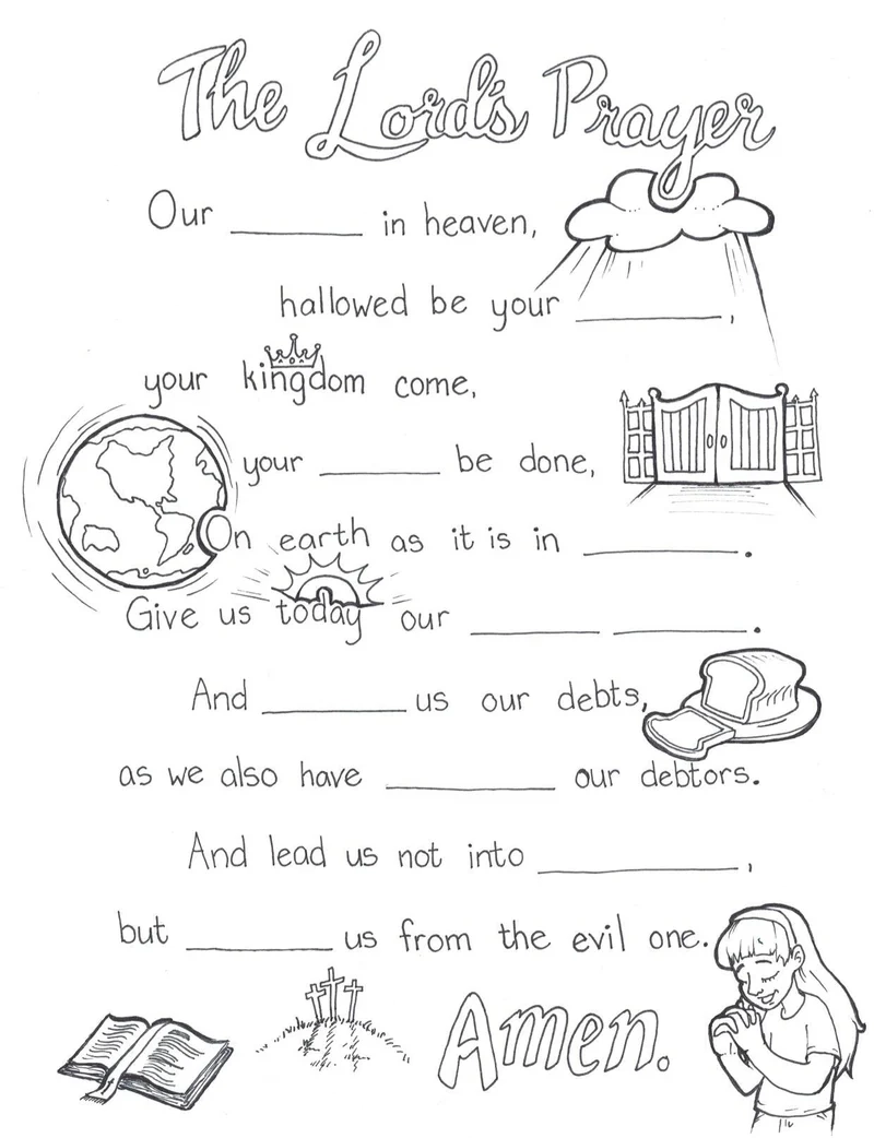 Lords Prayer Free Printable Coloring Sheets Lords Prayer Free Printable Coloring Sheets