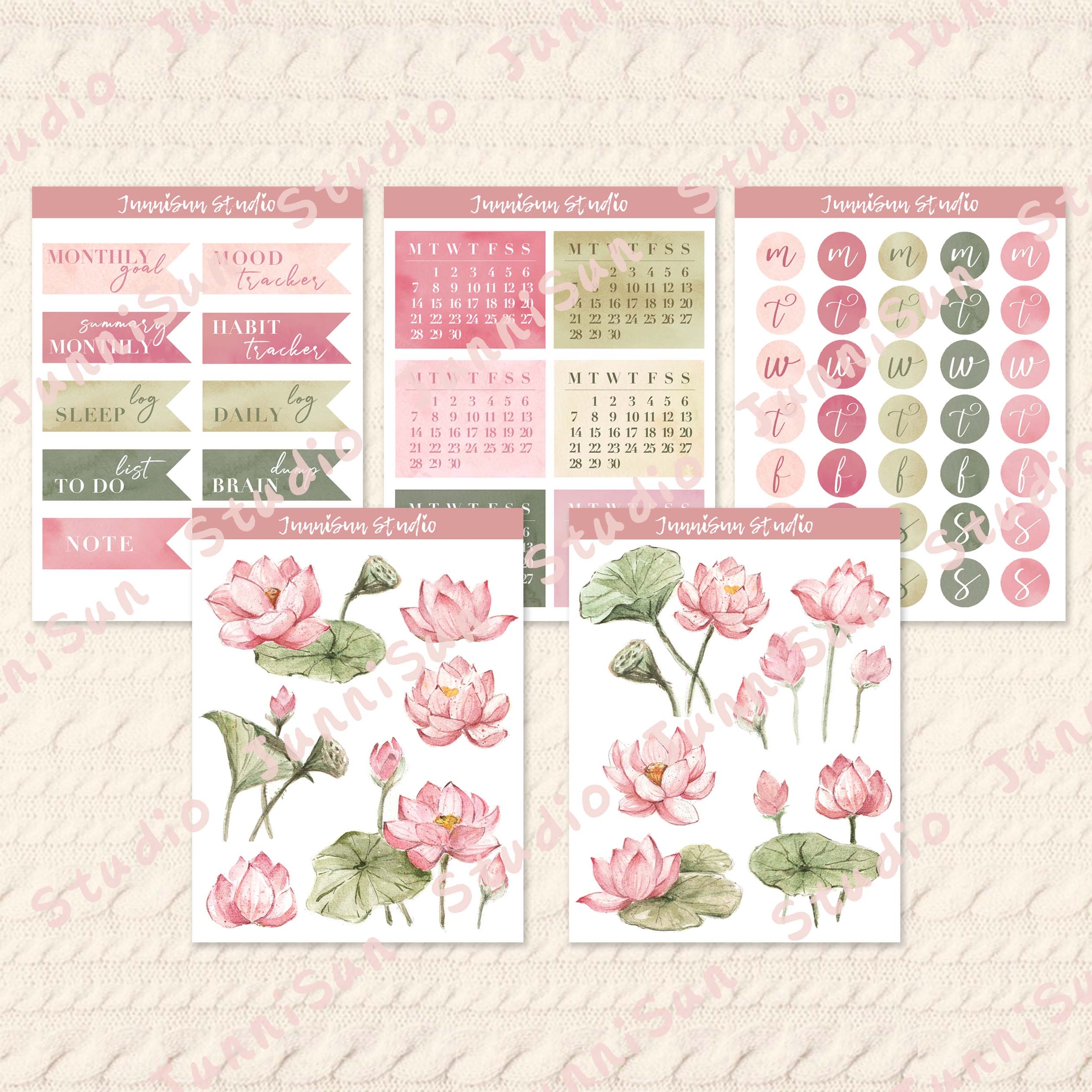 LOTUS FLOWER BUJO KIT June 2021 JunniSun Studio