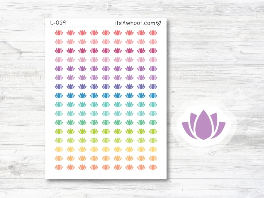 Lotus Flower Stickers Mini 25 Tall SMALL DECO SHEET L029 Etsy
