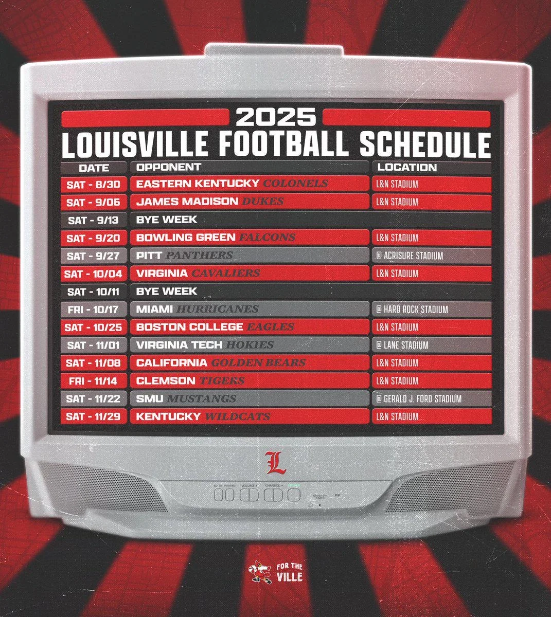 Louisville Football s 2025 2026 Schedule Has Officially Been Released R AllHail