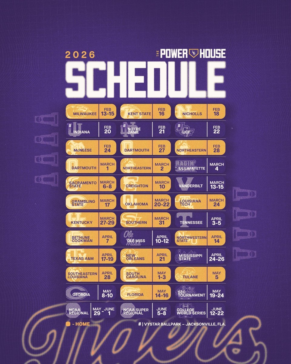 LSU Football Fan lsufootball net On X RT LSUbaseball Our 2026 Schedule Is Here T 