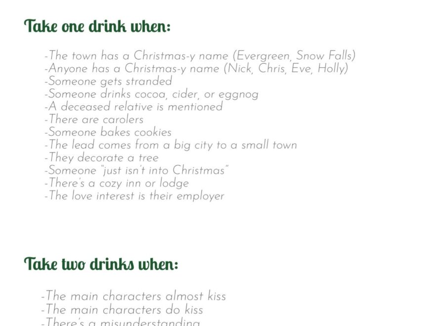Made Our Own Hallmark Christmas Movie Drinking Game And Wanted To Share R christmas