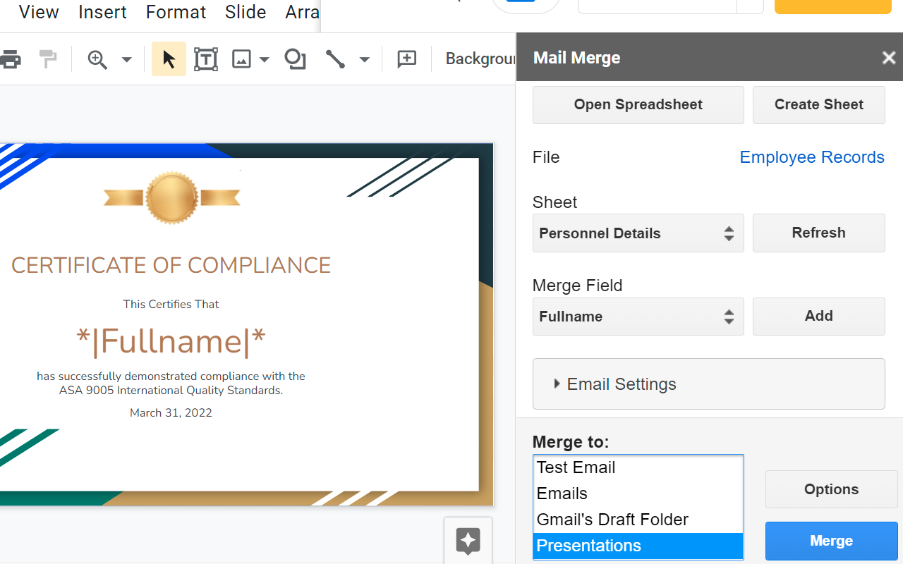 Mail Merge Google Workspace Marketplace
