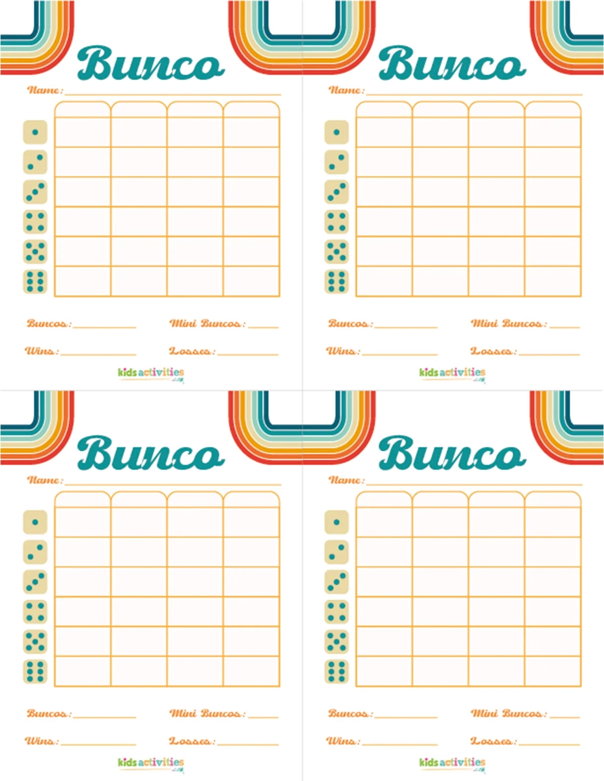 Bunco Score Sheets Free Printable Bunco Score Sheets Free Printable