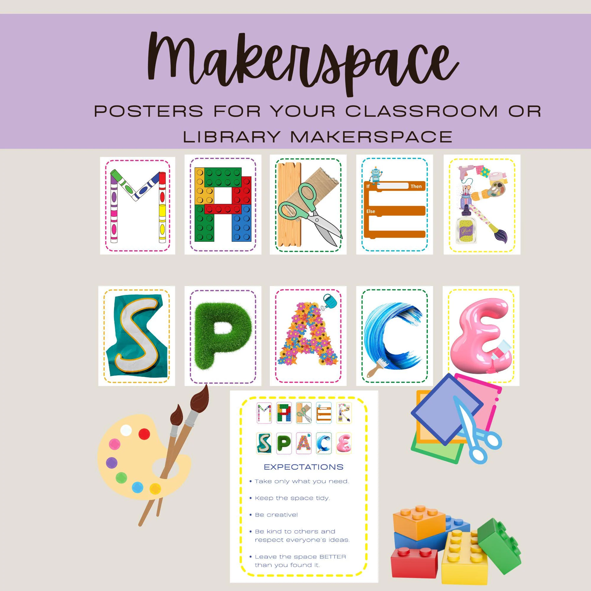 Makerspace Posters Signs For School Library Or Classroom Etsy Israel