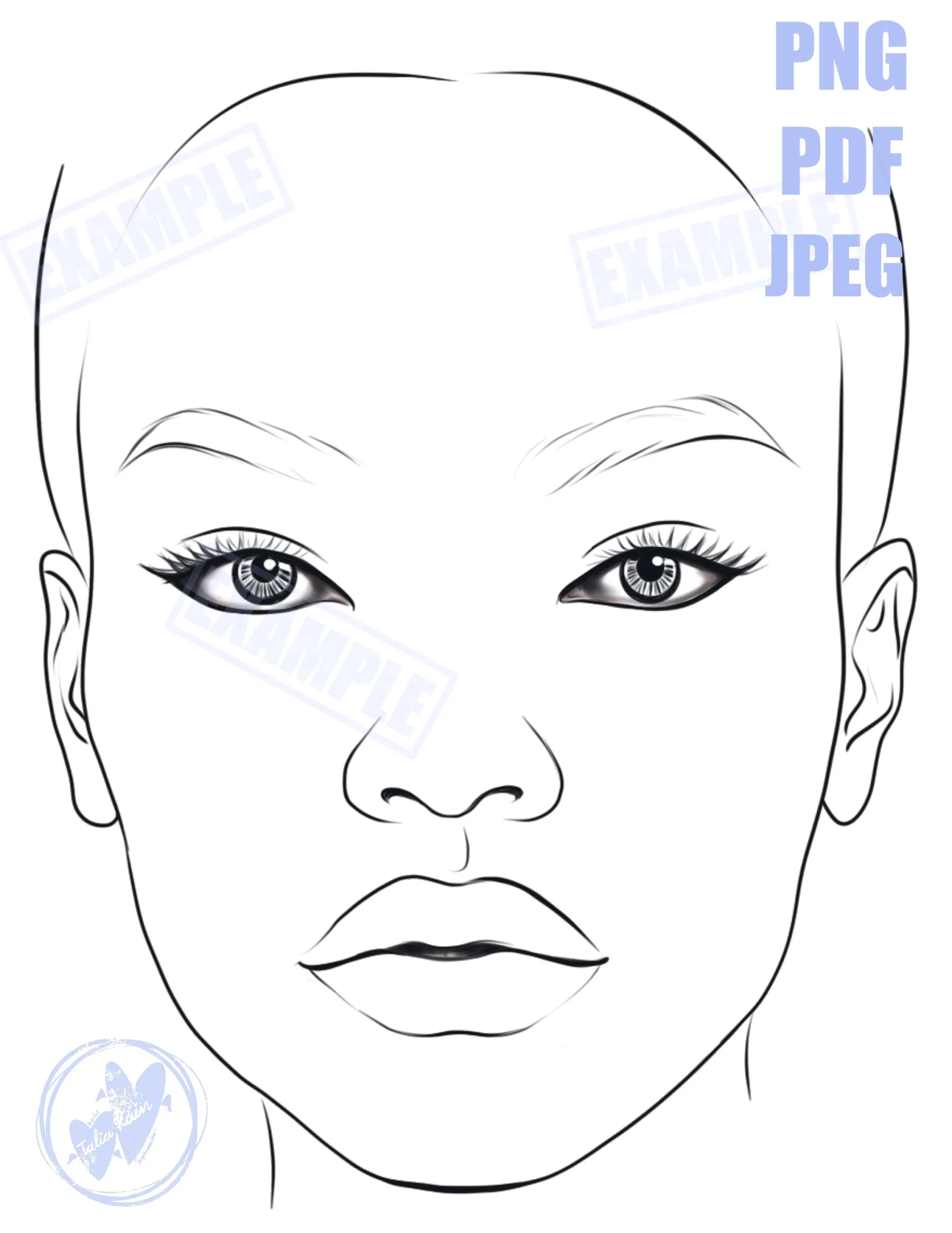 Makeup Artist Face Chart Template Practice Face Sheet PNG JPEG PDF Etsy Makeup Artist Face Chart Template Practice Face Sheet PNG JPEG PDF Etsy