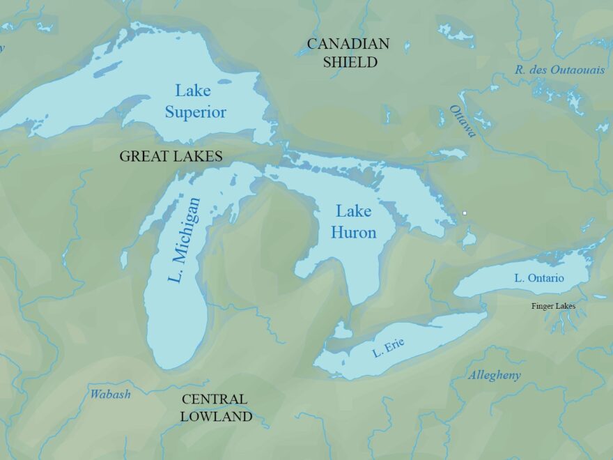 Map Of The Great Lakes Of North America GIS Geography
