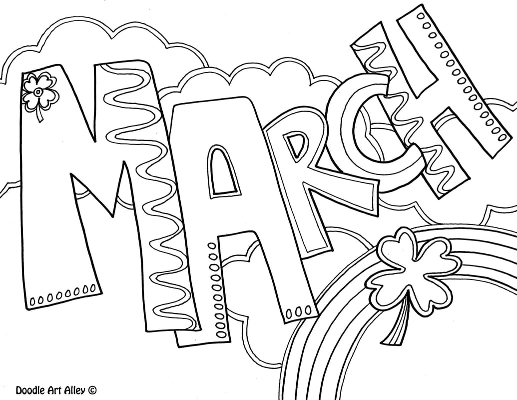 March Coloring Pages DOODLE ART ALLEY March Coloring Pages DOODLE ART ALLEY