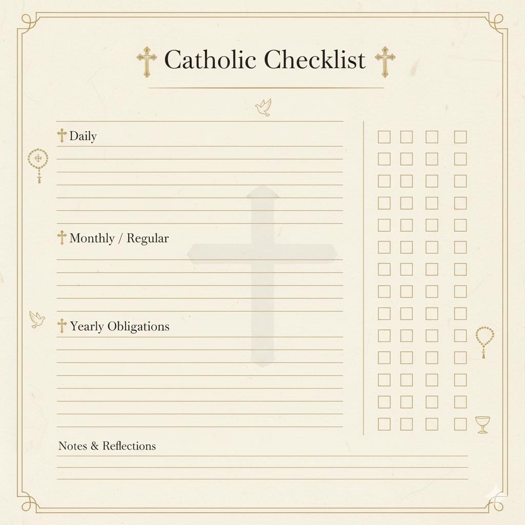 Free Printable Catholic Attendance Chart