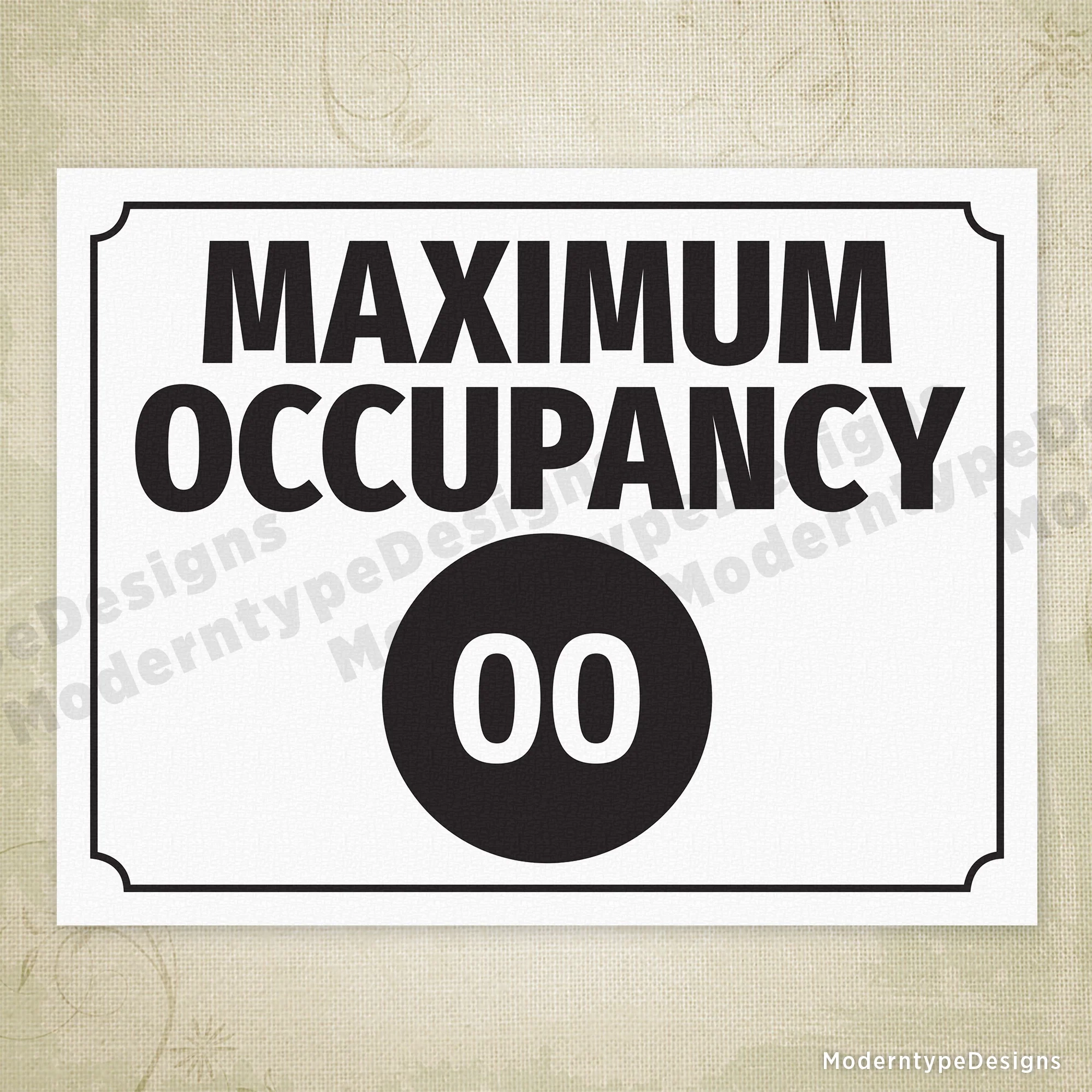 Maximum Capacity Sign Printable