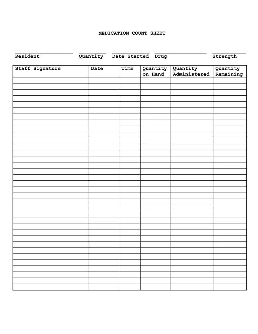 Medication Count Sheet Fill Out Printable PDF Forms Online Medication Count Sheet Fill Out Printable PDF Forms Online