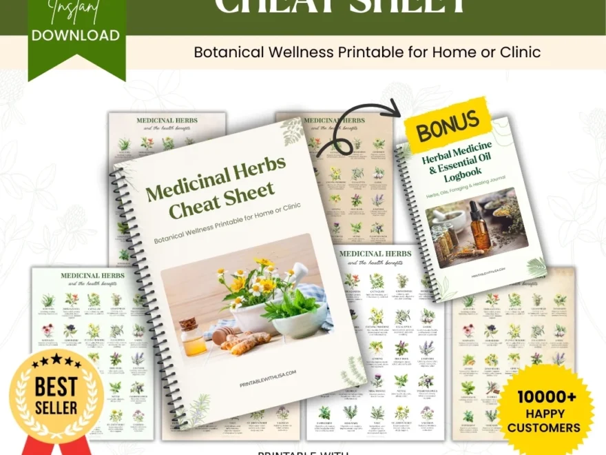 Medicinal Herbs Cheat Sheet Printable 30 Herbal Remedies Guide PRINTABLE WITH Lisa