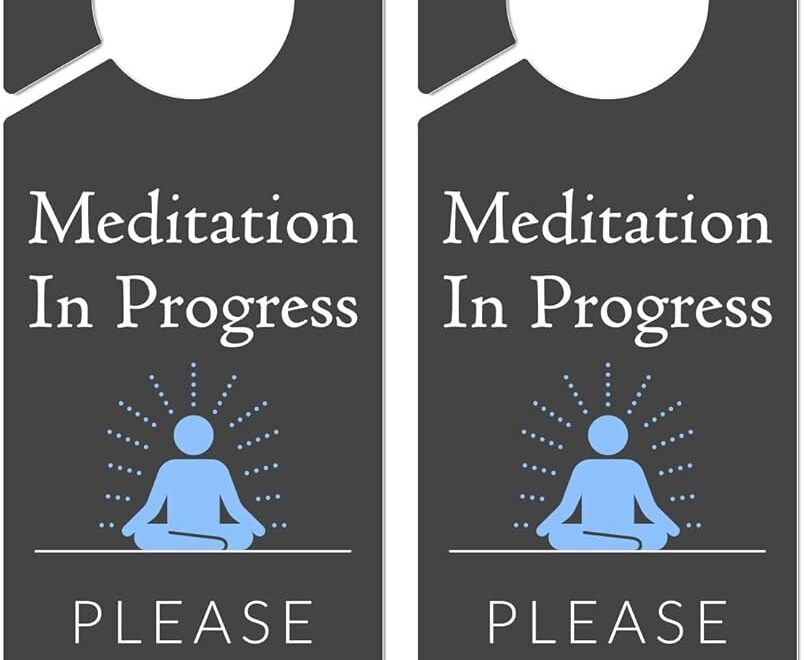 Meditation Sign For Door 2 Pack Printed On Both Sides 9 3 x3 5 PVC Plastic Meditation Sign Meditation Door Hanger Meditation Decor Do Not Disturb Sign Meditation Decor For Room Amazon in Office Products