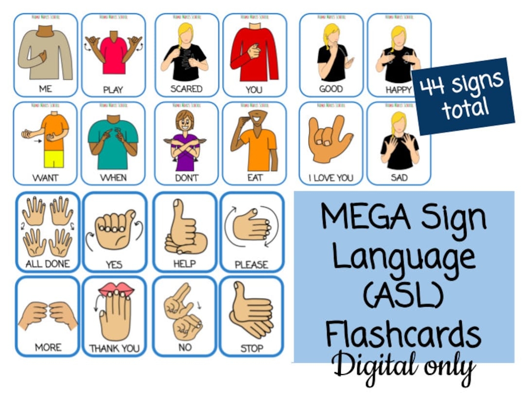 Basic Sign Language Words Printable