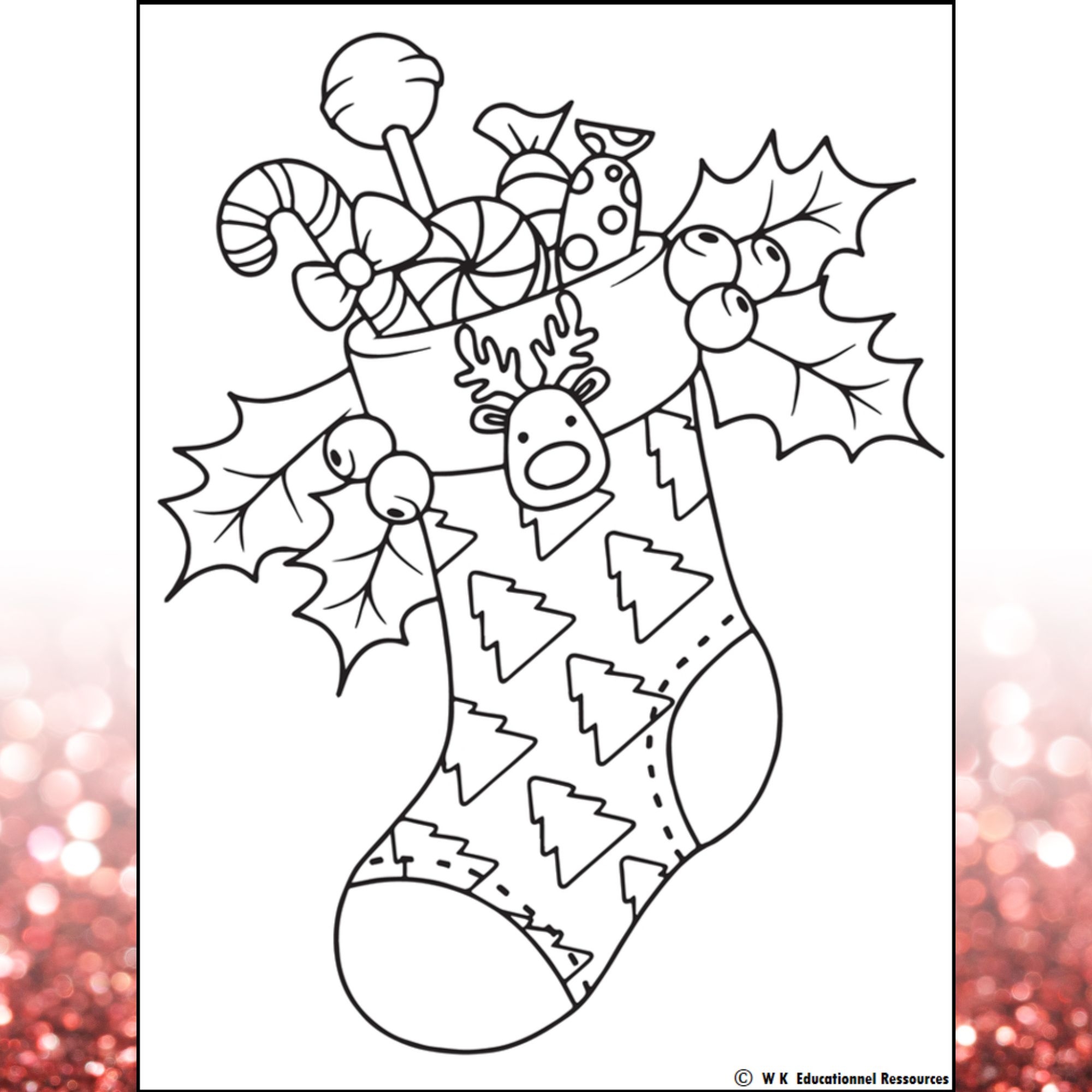 Printable Christmas Color Sheet