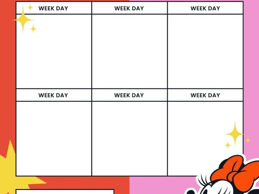 Mickey And Minnie Mouse Weekly Planner Template