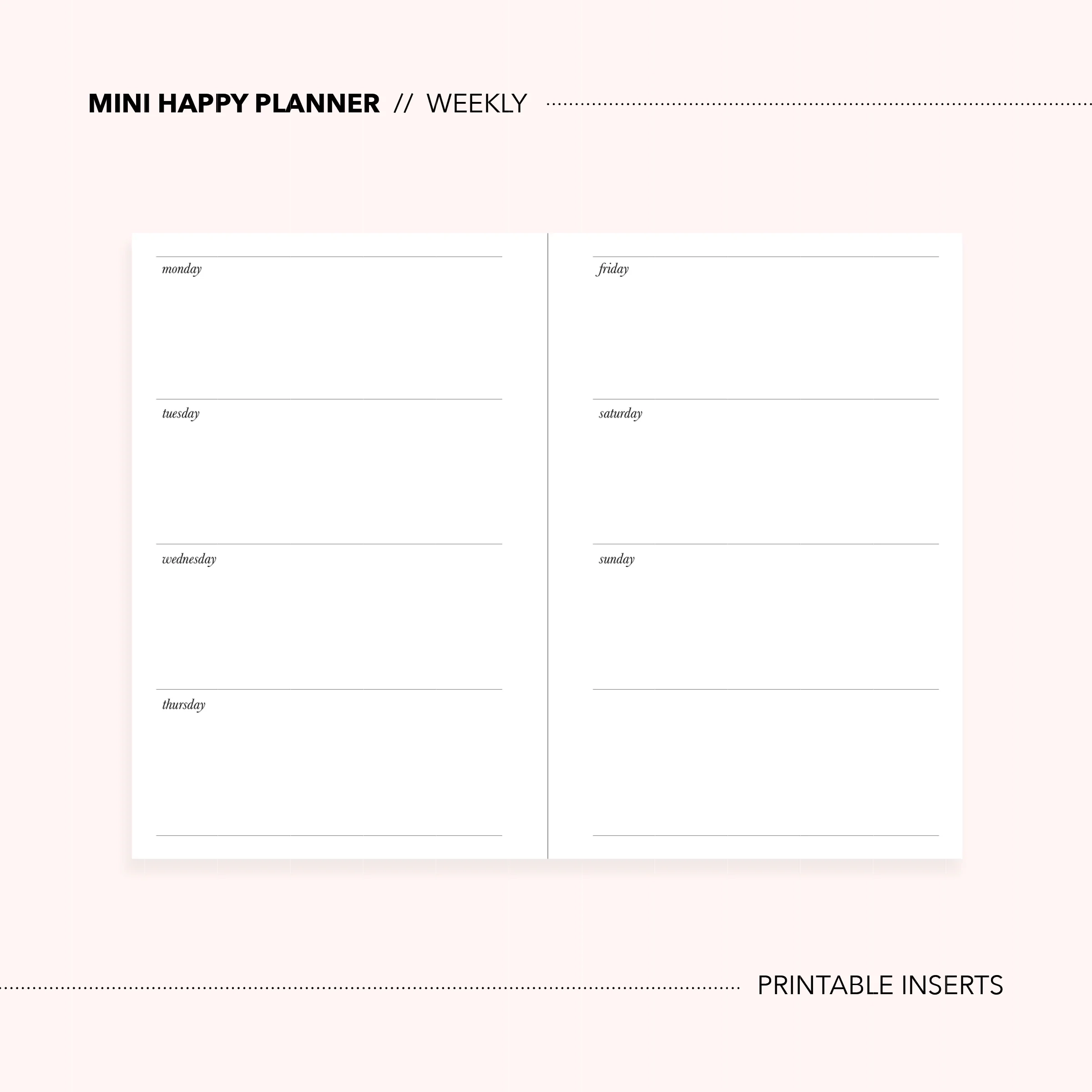 Printable Planner Insert For Home