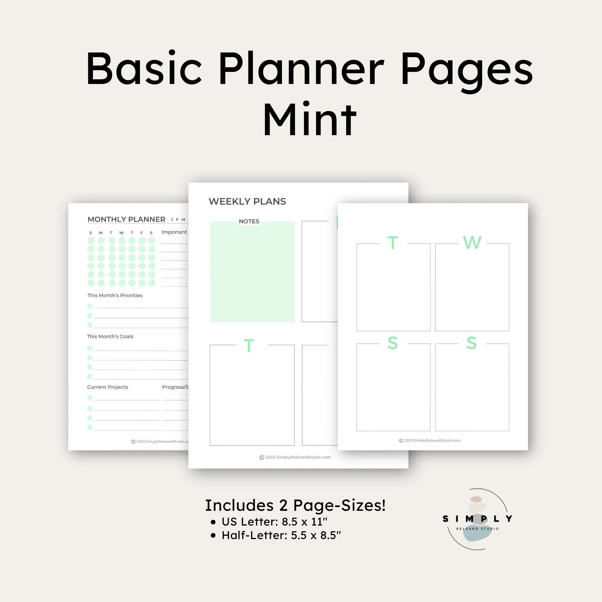 Minimalist Planner Inserts Daily Weekly Monthly Simple Planner Pages Mint Essential Usletter Planner Basic Planner Page Printable Pack Etsy Minimalist Planner Inserts Daily Weekly Monthly Simple Planner Pages Mint Essential Usletter Planner Basic Planner Page Printable Pack Etsy