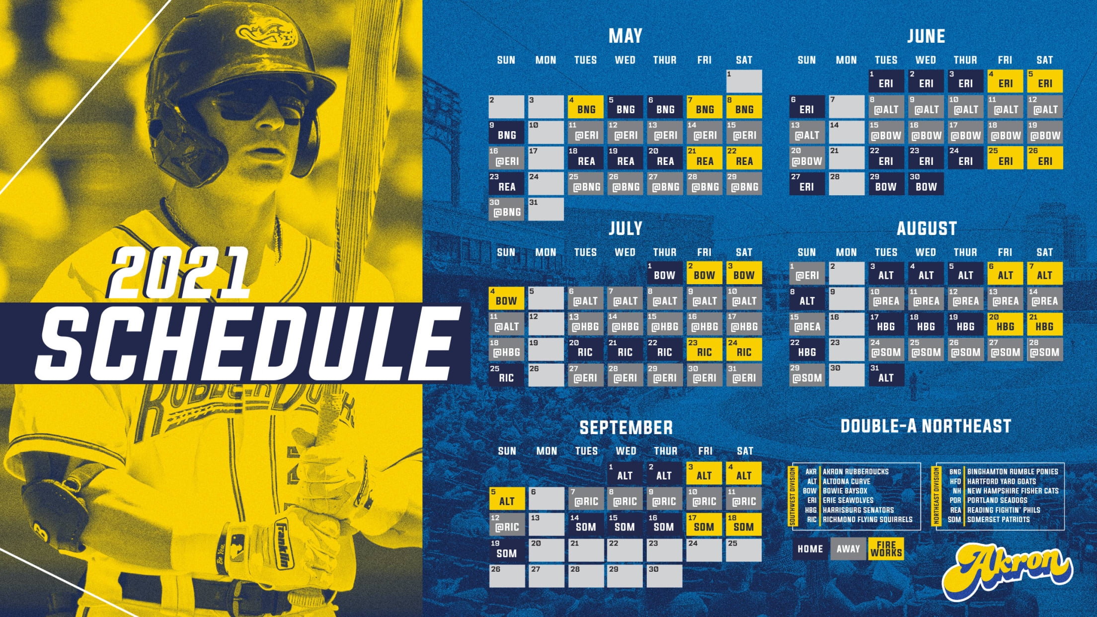 MLB Announces 2021 Akron RubberDucks Schedule RubberDucks MLB Announces 2021 Akron RubberDucks Schedule RubberDucks
