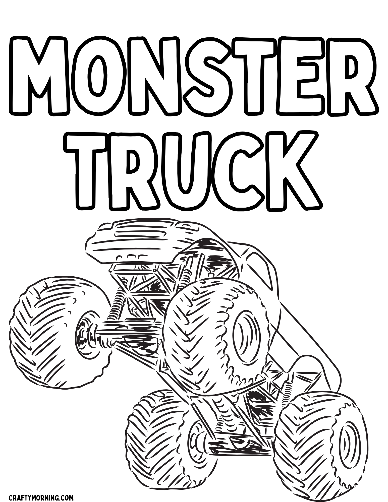 Monster Truck Coloring Pages Crafty Morning
