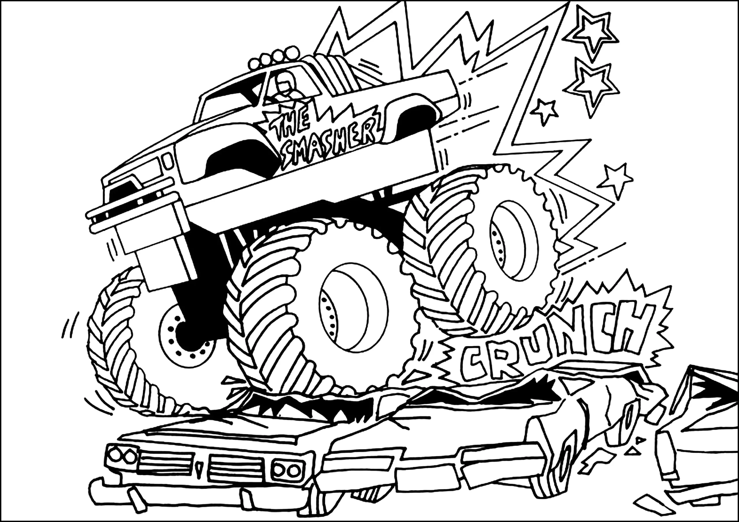 Monster Truck Sign Printables Color