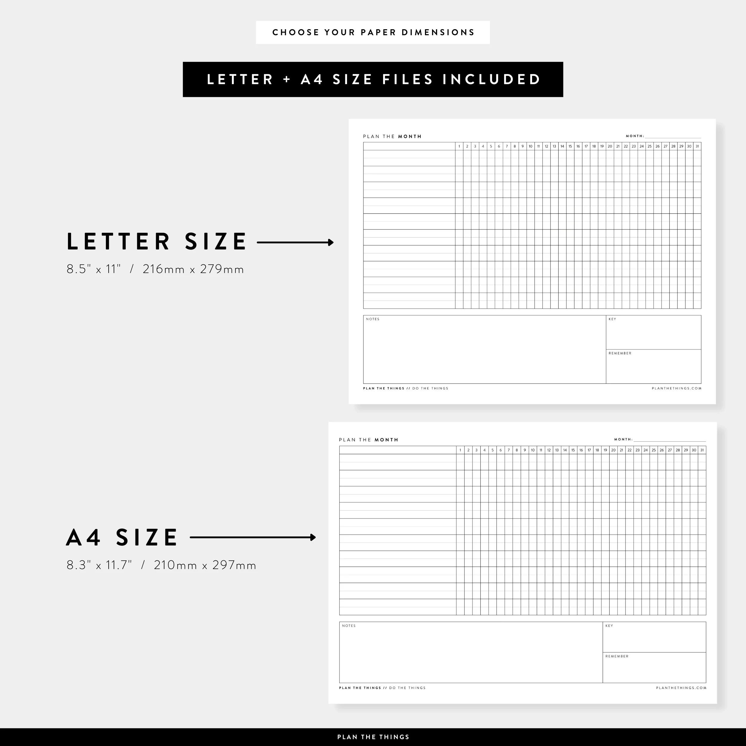 Monthly Habit Tracker Project Timeline Printable Planner Inserts A4 Plan The Things