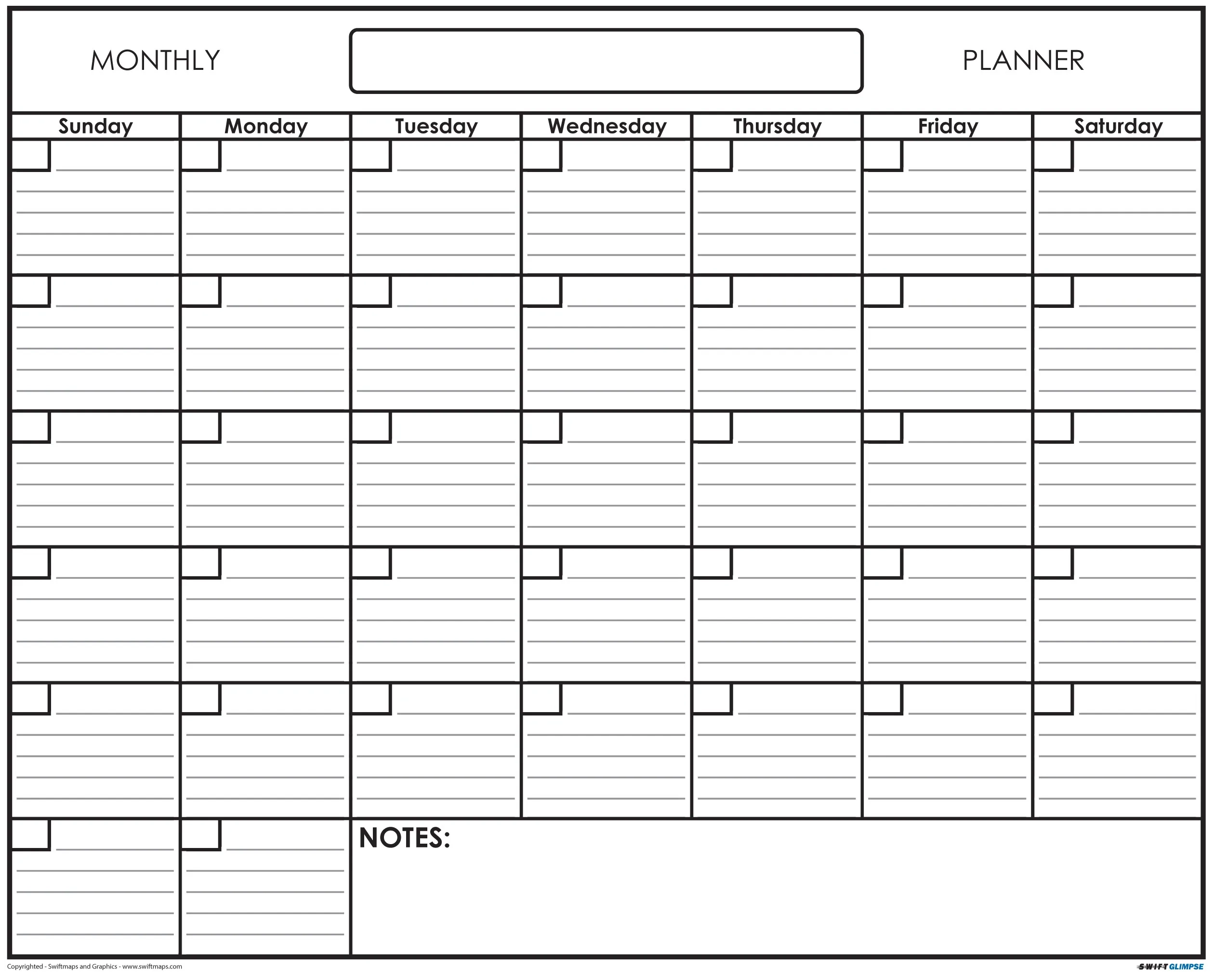 Printable Monthly Planner With Lines Printable Monthly Planner With Lines