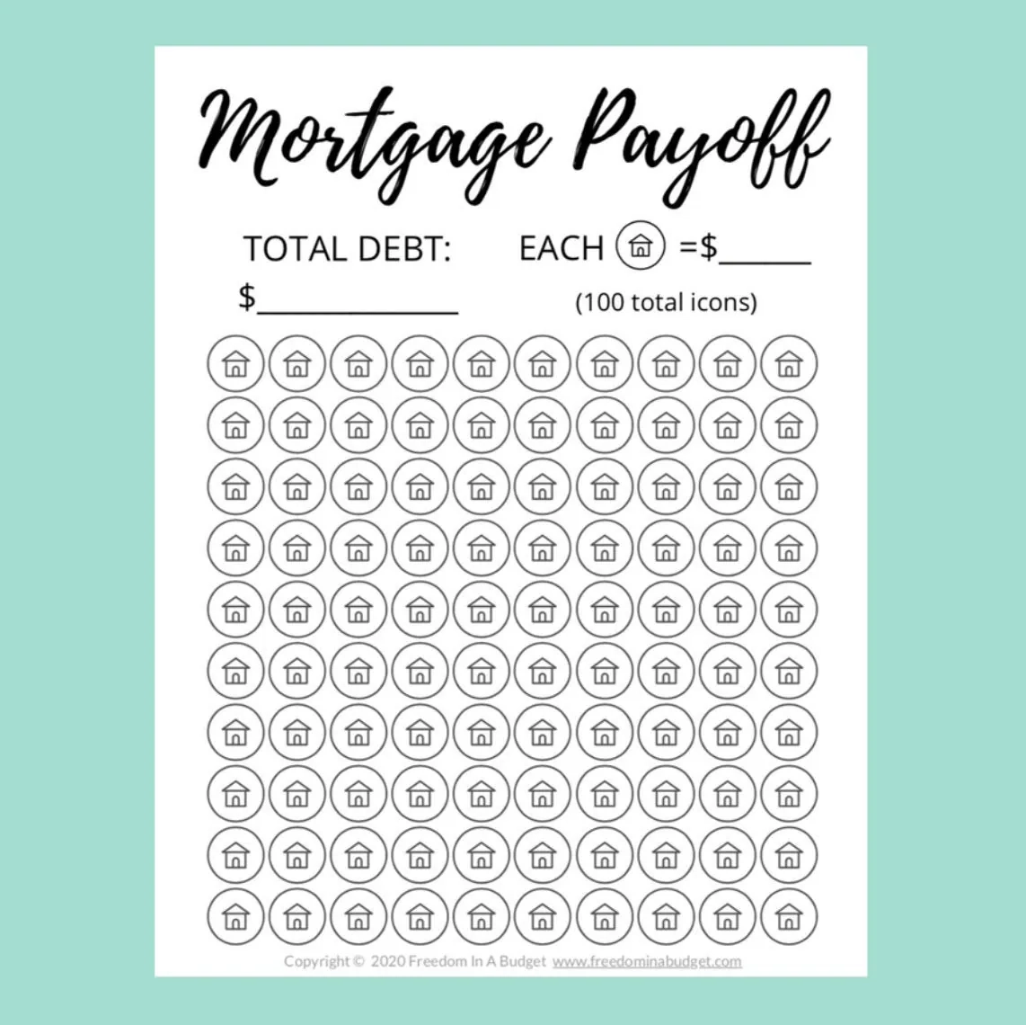 Mortgage Debt Tracker Printable Mortgage Payoff Tracker PDF Etsy