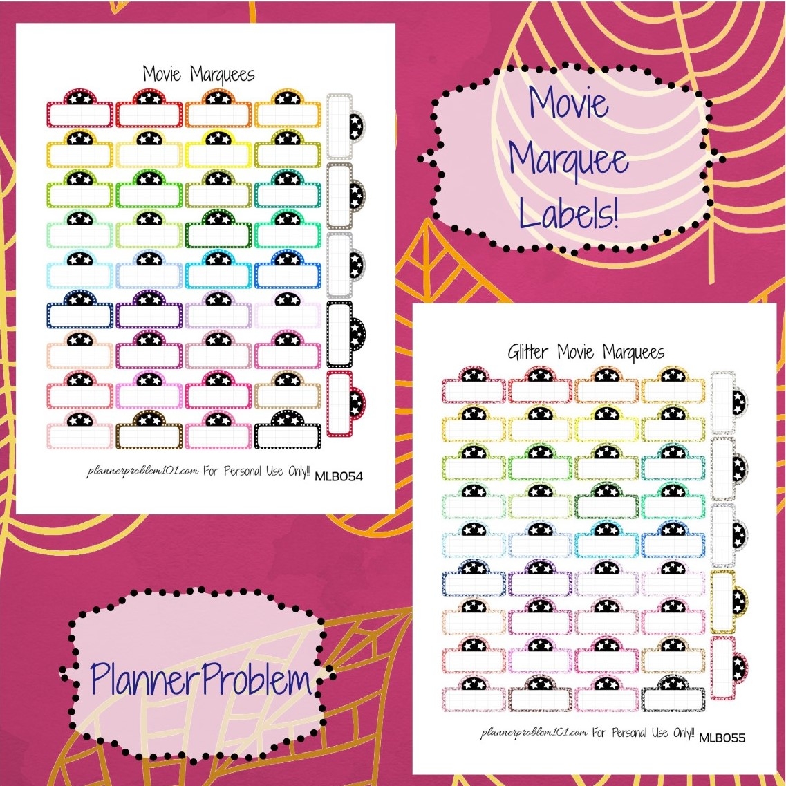 Cinema Free Printable Planner Stickers