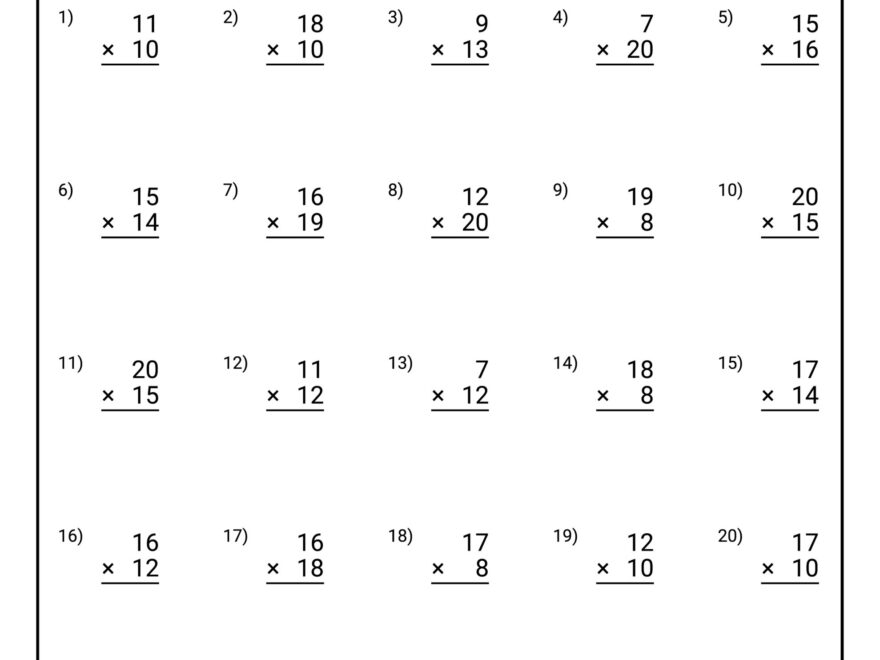 Multiplication Math Workbook For Grade 5 100 Practice Pages 100 Day Multiplication Worksheet Made By Teachers